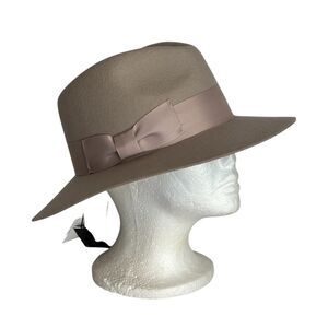 MORGAN & TAYLOR Women’s Fedora Hat 100% Australian Wool Beige